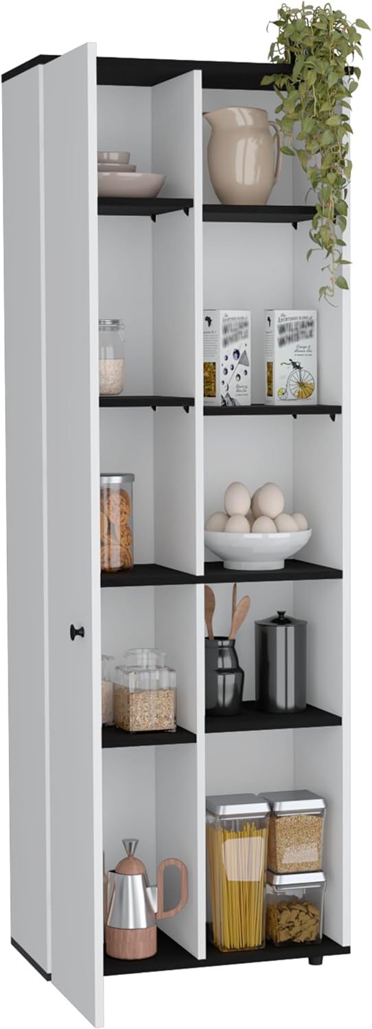 Kitchen Pantry Storage Cabinet with and Five Interior and Exterior Shelves,Storage Cabinet