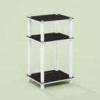 Arau End Table, Side Table, Nightstand, with 2 Tier Open Shelves for Living Room, Bedroom, 1-Pack, White/White