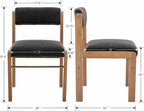 CIMOTA Black Dining Chairs Set of 4, Mid Century Modern Upholstered Dining Room Chairs with Wood Frame/Adjustable Back for Kitchen, Charcoal Black/Linen Fabric