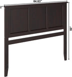 AFI, Madison Queen Solid Wood Panel Headboard, Espresso
