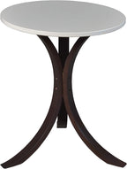 Niche Mia Bentwood Round Accent Side Table- Mocha Walnut Beige