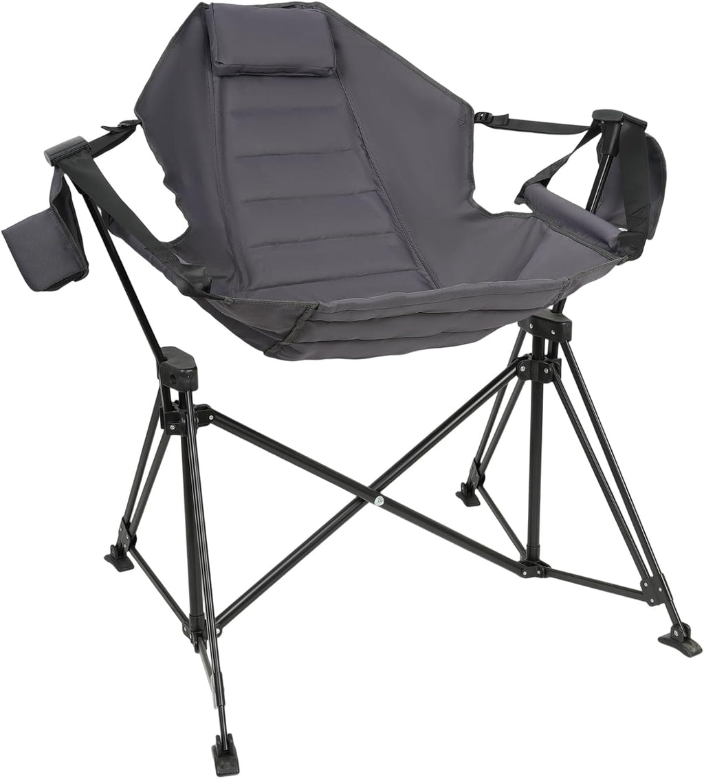 Hammock Camping Chair Folding 350lbs Foldable Portable Rocking Chairs for Adults Outside Swinging Camp with Stand Lawn Garden Hanging Outdoor
