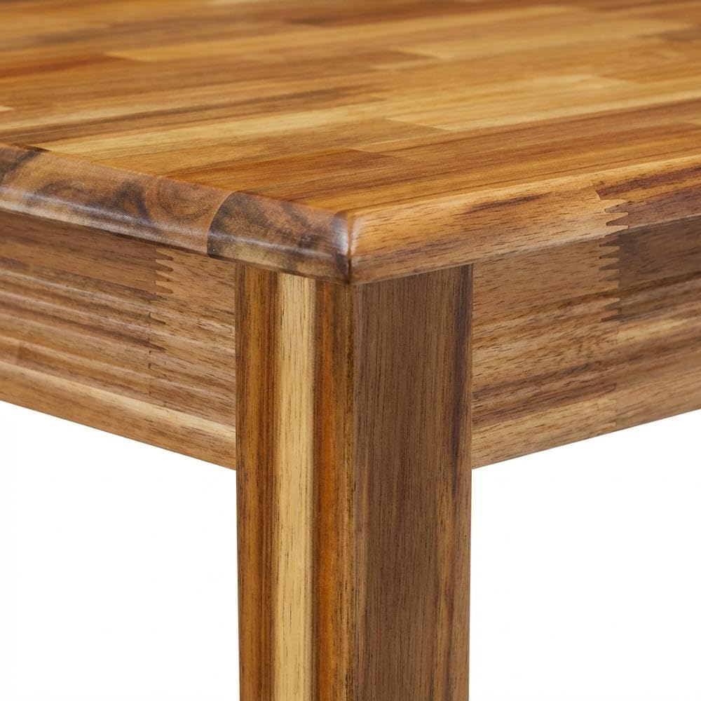 Furnifact Dining Room Table, Natural Finish Rectangular Wood Dinner Table, Simple Style with 4 Legs, Small Kitchen Dinette