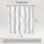 Punkray Polyester Shower Curtain Grey and White Striped for Bathroom with Hooks, Extra Long 84 Inches, Weighted Hem, Waterproof Bath Accessories Hotel Style - Machine Washable