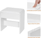 ANWBROAD 39.4" White Vanity Desk with Lighted Mirror & Adjustable Lights | Girls Makeup Vanity Set with Charging Station,Cushioned Stool, 7 Drawers,6 Shelves, Dressing Table for Bedroom Dressing Room