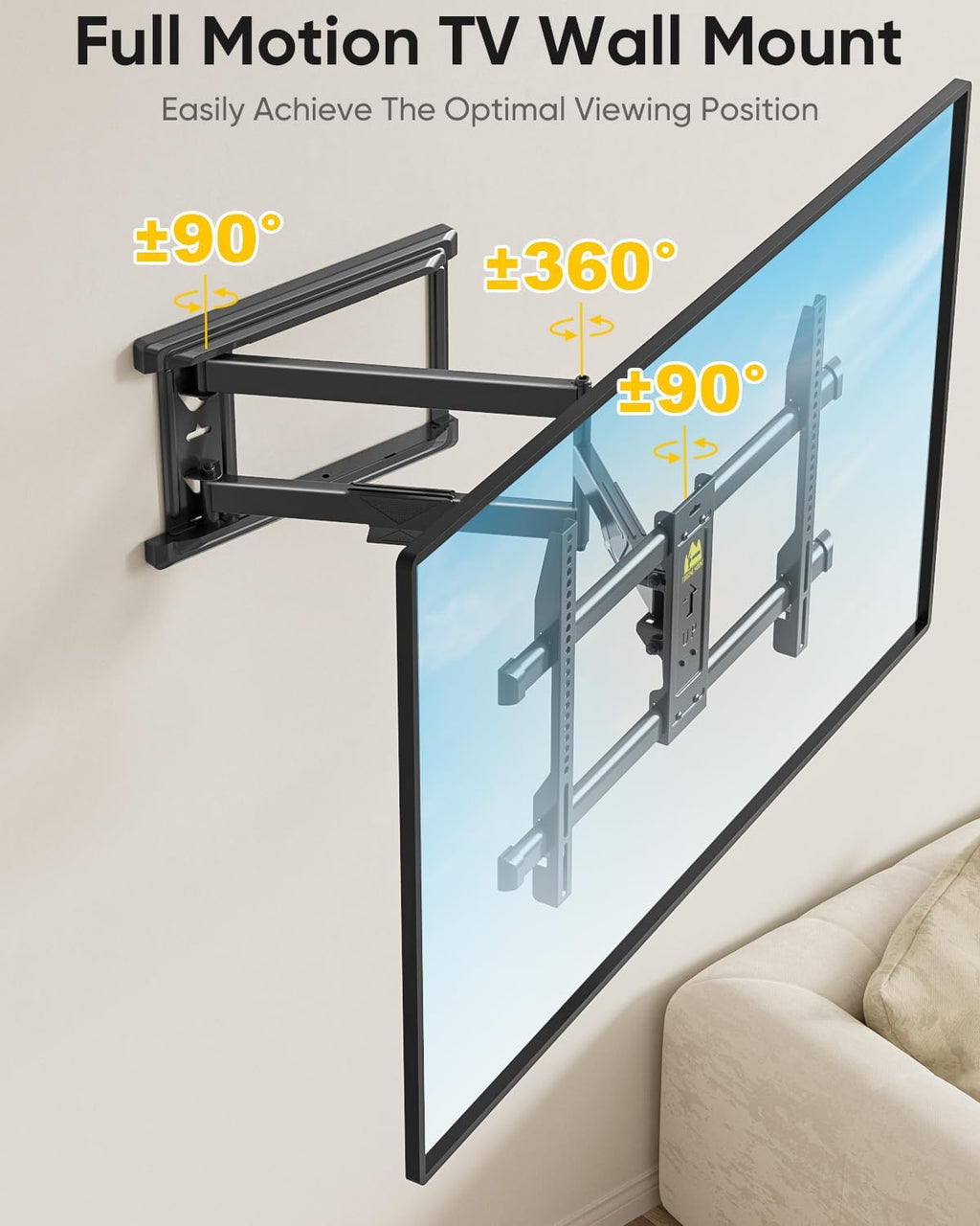 FORGING MOUNT Corner TV Wall Mount for Most 37-75 Inch TVs up to 99lbs | Full Motion TV Wall Mount with 30" Long Extension Arm, Swivel Tilt, Max VESA 600x400mm