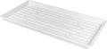 SUNPACK 10" x 20" Heavy Duty Shallow Plastic Seed Starting Tray, White, 1" - No Drainage Holes, Perfect for Greenhouses or Indoor Gardening