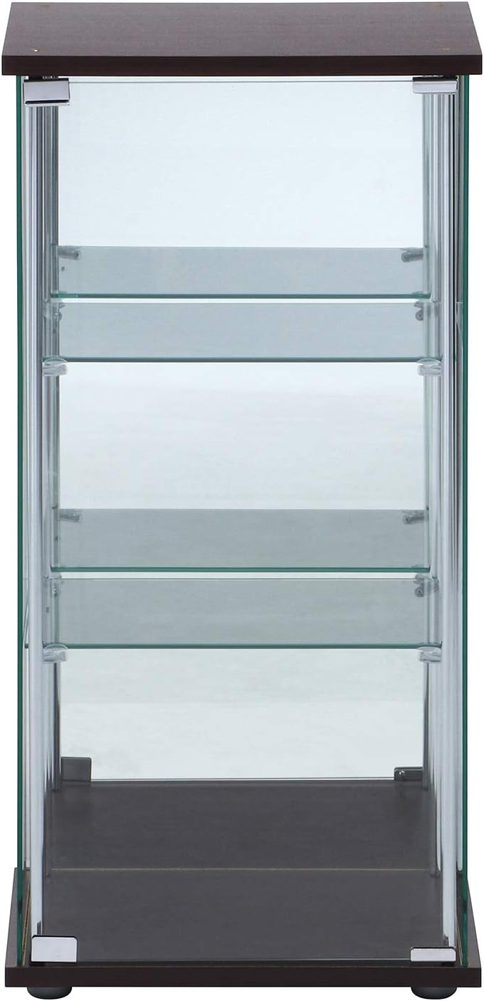 Fuji Boeki 97336 Collection Case, Figure Case, 3 Tiers, Width 16.7 x Depth 14.4 x Height 33.9 inches (42.5 x 36.5 x 86 cm), Brown, Tempered Glass, Rear Mirror, Assembly Required