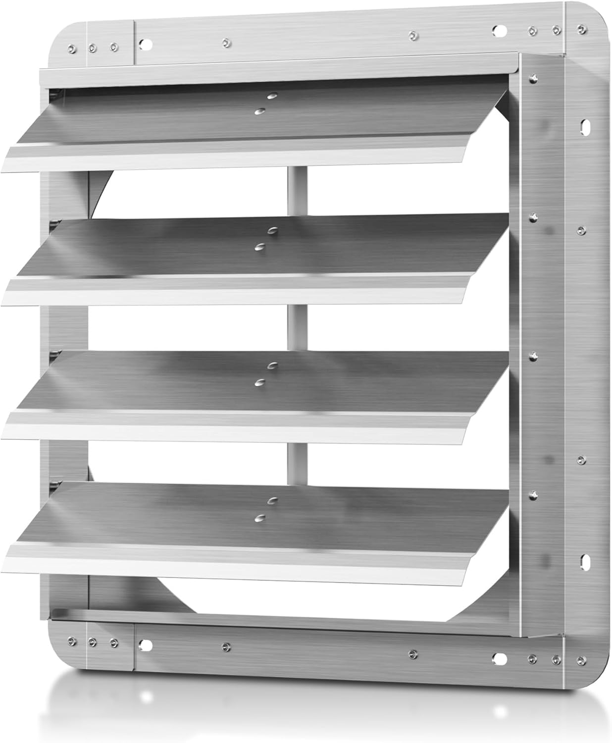 16 Inch Galvanized Shutter Exhaust Louver Vent, Automatic Gravity Shutter Louver Vent for Home Attics, Workshops, Barn, Greenhouse (Motor&Blades are not Included)