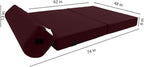 D&D Futon Furniture Sleeper Chair Folding Bed, Studio Sofa Guest Folded Mattress, High Density Foam (72 x 48 x 6, Burgundy)