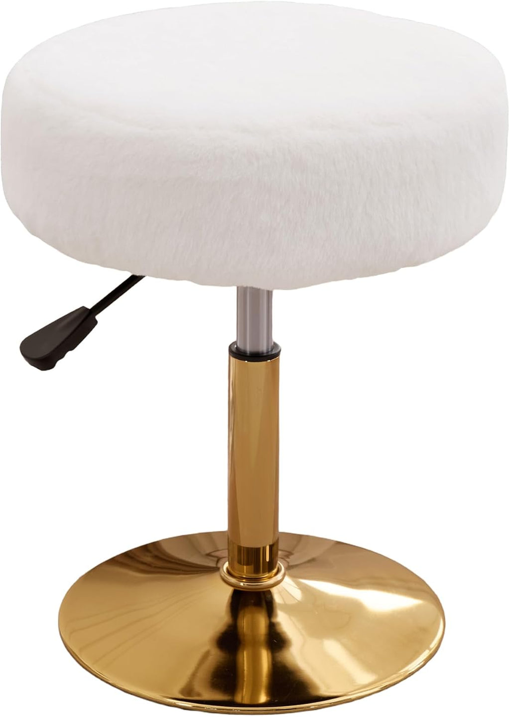 Vanity Chair Adjustable Vanity Stool for Vanity Swivel Vanity Stool Chair Ottoman Gold Base White