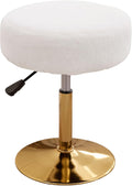 Vanity Chair Adjustable Vanity Stool for Vanity Swivel Vanity Stool Chair Ottoman Gold Base White