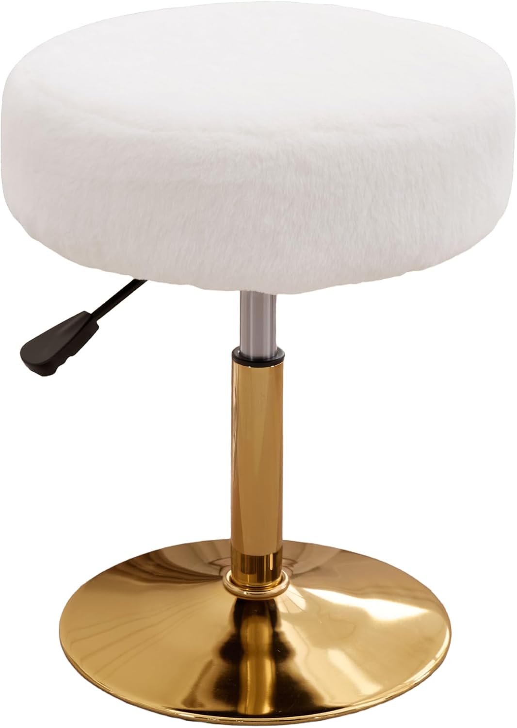 Vanity Chair Adjustable Vanity Stool for Vanity Swivel Vanity Stool Chair Ottoman Gold Base White