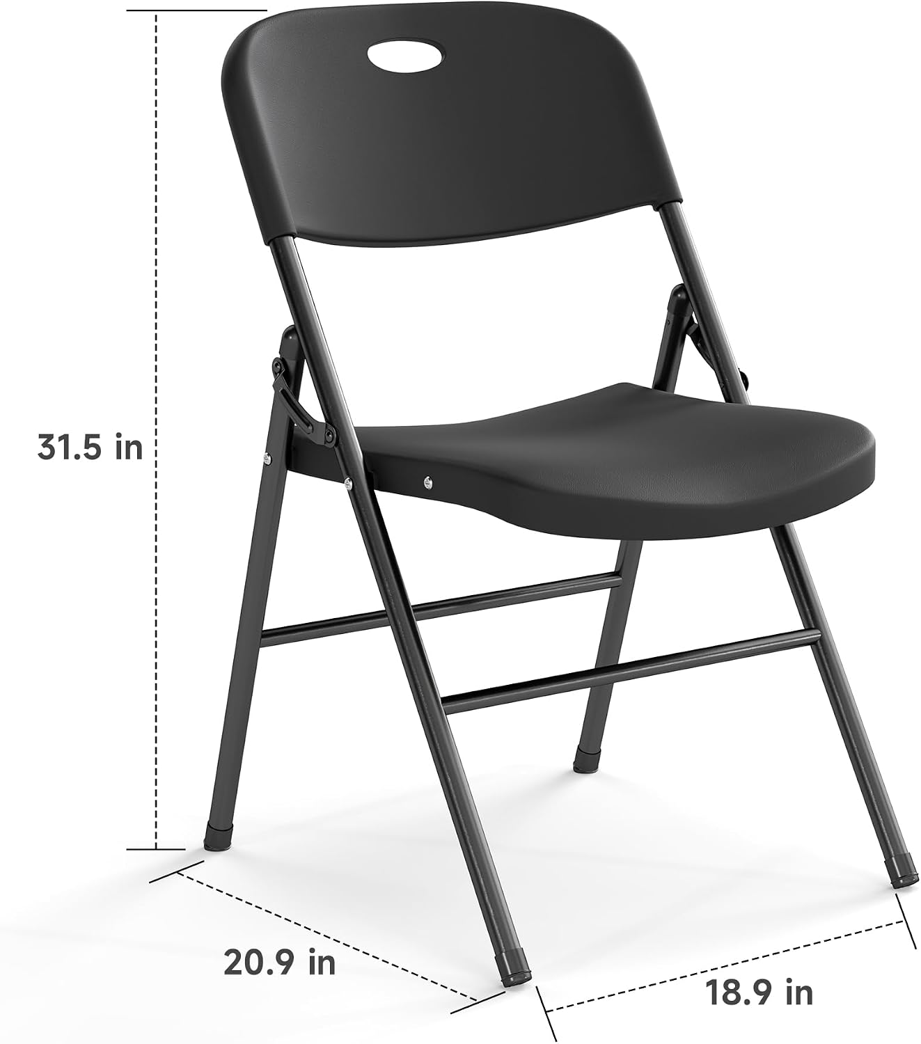10 Pack Folding Chair, 800 Weight Limit Heavy Duty Plastic Folding Chair Portable Seating for Indoor Outdoor Events, Wedding, Party, Restaurant, Meeting Room Black