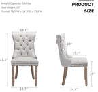 OVENTA Modern Tufted Upholstered Dining Chairs Set of 6, Beige Linen Dining Room Chair with Solid Wood Legs, Sillas de Comedor, Kitchen Chairs (Beige, Linen Set of 6)