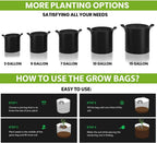 Gardenera Heavy Duty Fabric Planters - 20-Pack 3 Gallon Grow Bags with Sturdy Handles, Ideal for Indoor and Outdoor Planting