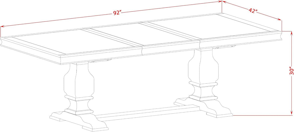 LKMA9-AWA-36 9 Pieces Dining table set includes a Rectangular Dining Table and 8 Light Beige Polyester Fabric Dining Room Chairs, Antique Walnut finish