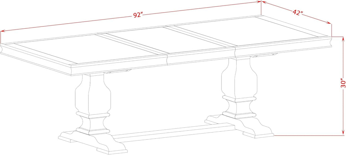LKT-SBB-TP - A Wooden Dining Table with Removable Rectangular Tabletop - Sand Blasting Black Finish