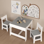 3 in 1 Wooden Activity Table with Storage Drawer for Toddlers Drawing, Reading, Crafts, 2 in 1 Detachable Tabletop Table Set for Nursery, Playroom