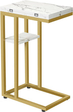 HOOBRO Foldable End Table, Gold C Shaped Side Table with Shelf, Small Snack Table, Cube Storage Organizer, 6-Cube Metal Grid Storage Shelf, Modular Cabinet, DIY Bookshelf DM29SF01-BF06CW01