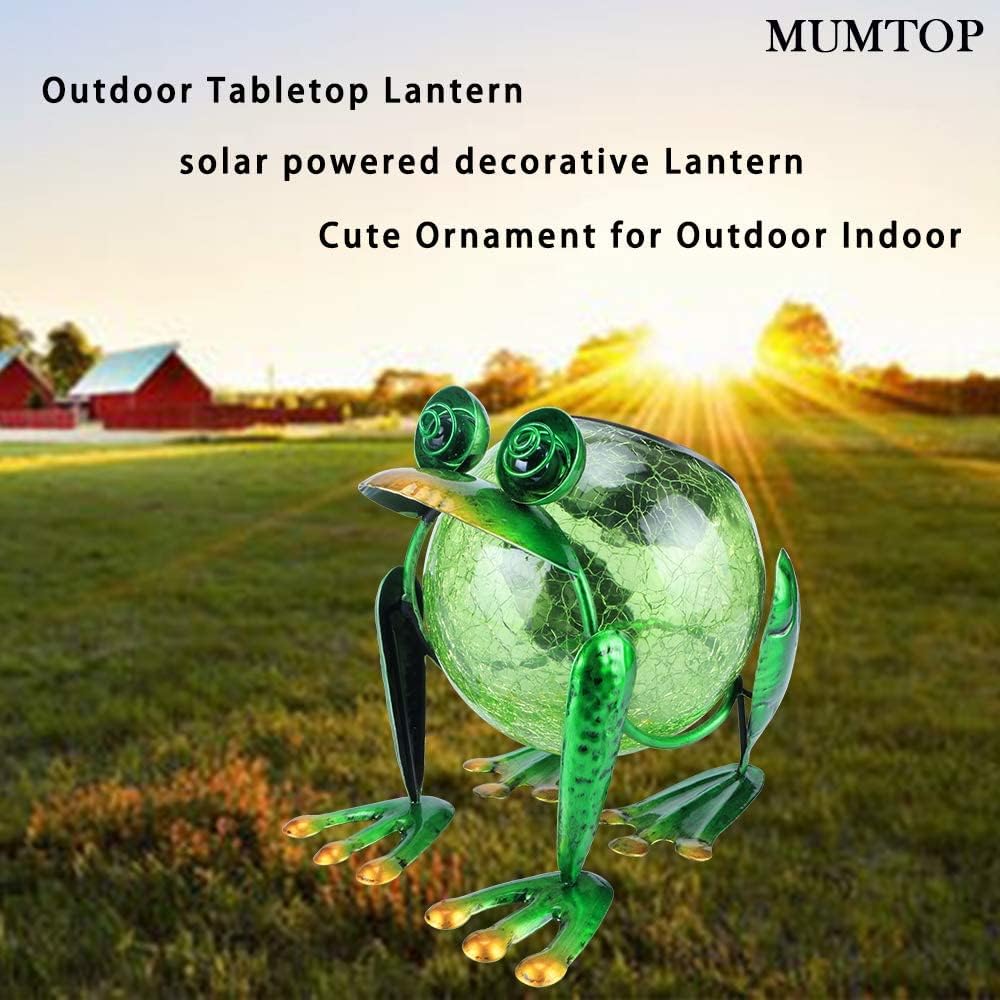 Solar Garden Lantern Waterproof LED Frog Solar Lights Outdoor Decorative Tabletop Lanterns Lamp for Yard Patio Table Decoration