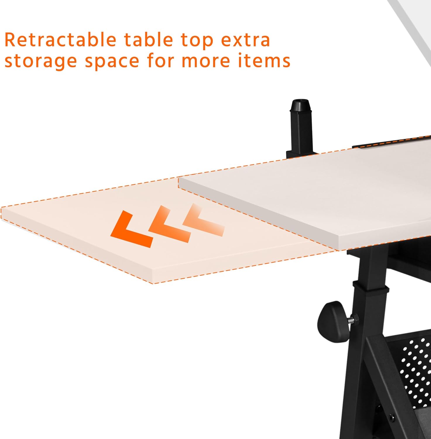 Yaheetech Adjustable Drafting Table Art Desk,Storage Drawers & Stool,White | MDF tabletop tilts 0-60° on a metal frame for drawing, crafts, and homework, with two supply drawers and a matching stool.
