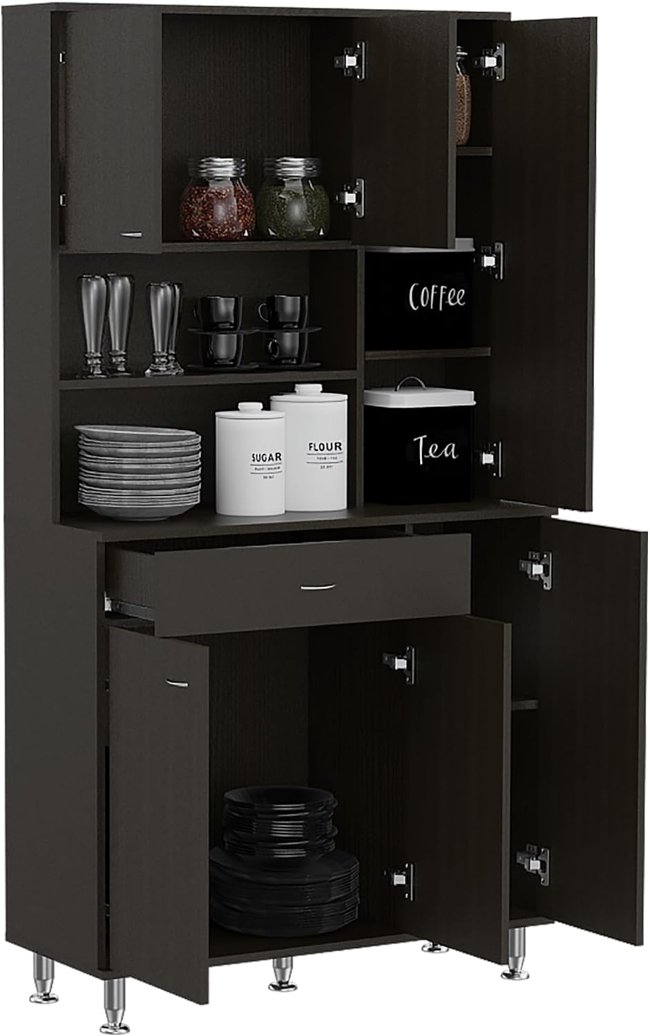 Kitchen Pantry Piacenza, Kitchen, Black