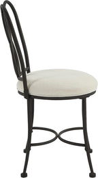 Bronze Decorative‑Back Iron Upholstered Vanity Stool