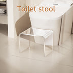 Acrylic Step Stool Small Stool, Clear Acrylic Foot Stool for Bathroom Bedroom Kitchen Holds Up to 250lbs Clear (with Non-Slip, 12.6'' x 9'' × 9.8'')
