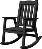 Devoko PP Material Rocking Chair Outdoor Indoor All Weather High Back Patio Rocker for Adult Heavy Duty Rocking Chair for Patio Backyard Porch Garden (Heavy Duty, Black)