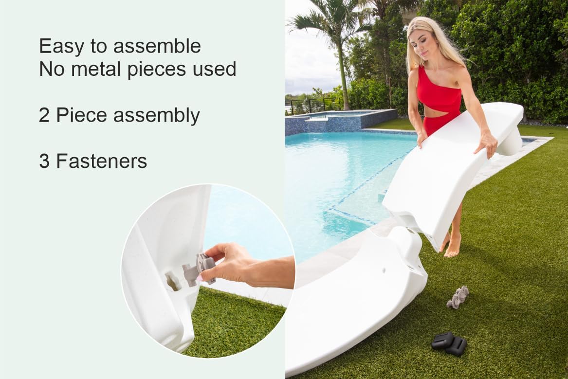 Tenjam Laylo in Pool Lounge Chairs for Sun Shelf Set of Two, Pool Chairs and Lounger for Tanning Ledge with Optional Risers that Support up to 22" of Water Depth