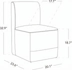 CHITA Dining Chairs with Casters Set of 4, Fully Assembled, Linen | FSC Certified Upholstered Armless Modern Rolling Dining Chairs with Rollers for Bedroom Reading Room Living Room