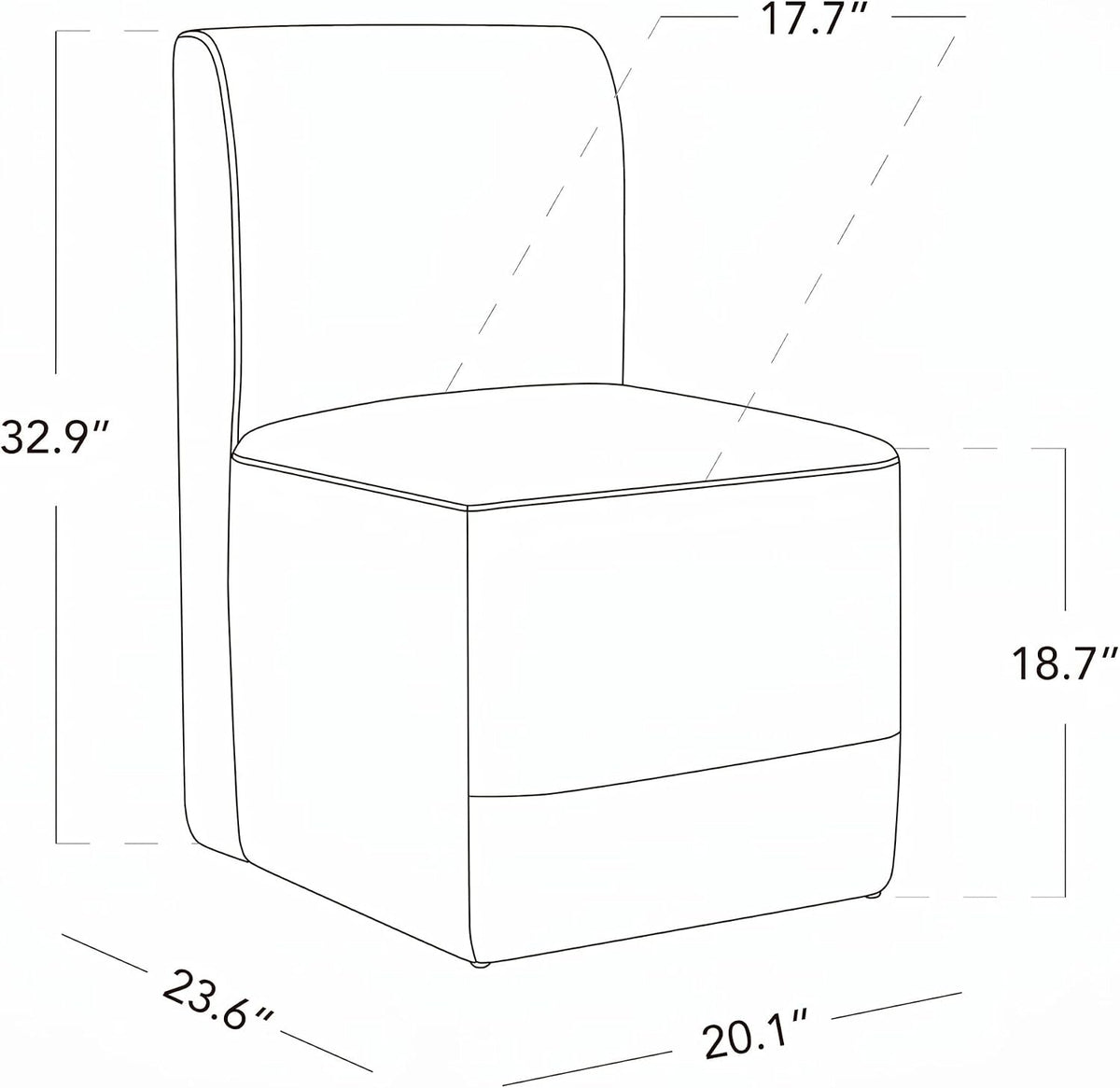 CHITA Dining Chairs with Casters Set of 4, Fully Assembled, Linen | FSC Certified Upholstered Armless Modern Rolling Dining Chairs with Rollers for Bedroom Reading Room Living Room