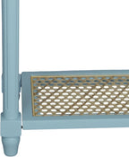 East at Main Lenora Console Table – 23.75” Narrow Entryway Table with Storage & Cane Shelf – Solid Wood Accent for Hallways, Foyers, and Small Spaces – French Country & Traditional Style (Powder Blue)