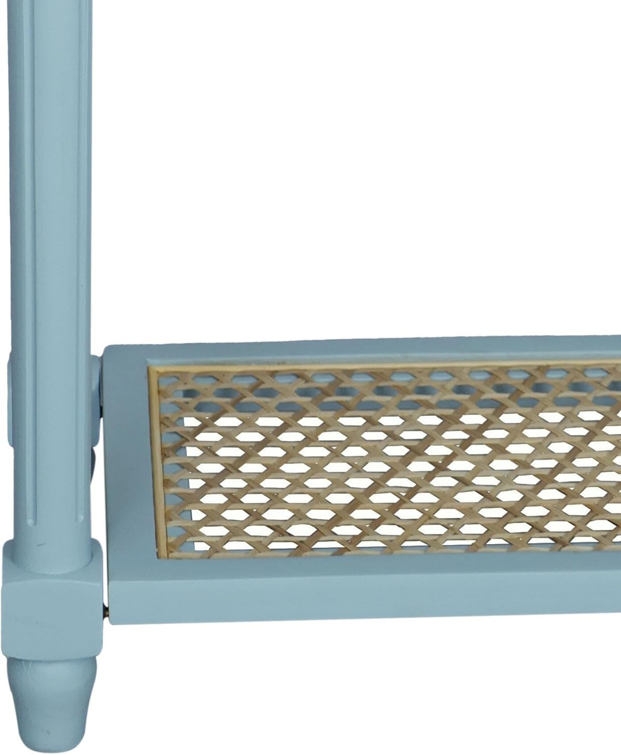 East at Main Lenora Console Table – 23.75” Narrow Entryway Table with Storage & Cane Shelf – Solid Wood Accent for Hallways, Foyers, and Small Spaces – French Country & Traditional Style (Powder Blue)