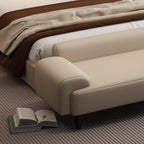 Modern Bed End Stool for Bedroom Bedside Hotel Sofa High-end Long Shoe Changing Entryway(Off-White,Small)