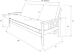 Kodiak Furniture Monterey Futon Set, No Drawers, with Butternut Base and Oregon Trail Saddle Mattress