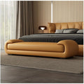 Modern Bed End Stool Bedroom Long Sofa Master Living Room Bedside Shoe Bench Entryway(Orange,Medium)