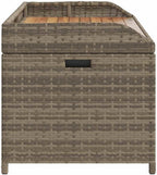 Gray Poly Rattan Patio Storage Bench with Waterproof Bag, 39.4x19.7x20.5 Inch Outdoor Seat and Storage Box