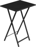 HOOBRO Folding TV Tray Table, Stable Snack Table for Small Space, Portable Sofa Side Table, Easy Assembly and Storage, Ideal for Snacks and Meals in Living Room, Black BK15BZ01