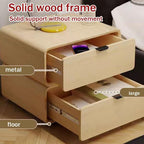 2 Drawer Bedside Table Wood Full Floor-Standing Nightstand Modern Side Table with Removable Drawer Smooth Rails for Living Room All Occasion