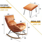Home Living Room Bedroom Rocking Chair with High Backrest,Rocking Chair Adult Lazy Sofa Can Recline,Comfortable Living Room Rocking Chair with Footstool,A,One Size