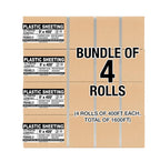 Aluf Plastics 7.8 Micron Clear All Purpose Vapor and Moisture Barrier Sheet Tarp/Drop Cloth - 4 Rolls of 9' x 400' - for Painting, Furniture, Carpet, Contractor, & Construction