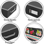 Wrapping Paper Storage Container | Gift Wrap Organizer Under Bed | 41”x14”x6” | Box Holder for 18-24 Rolls Up to 40” | 600D Oxford Material | Pockets for Ribbon, Bows, and Accessories (Black)