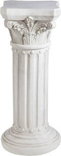 Design Toscano Athena Corinthian Furniture Pedestal Column Plant Stand, 16 Inches Wide, 16 Inches Deep, 33 Inches High, Handcast Polyresin, Antique Stone Finish