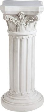 Design Toscano Athena Corinthian Furniture Pedestal Column Plant Stand, 16 Inches Wide, 16 Inches Deep, 33 Inches High, Handcast Polyresin, Antique Stone Finish