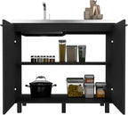 Utility Sink Cabinet Burwood, Kitchen, Black
