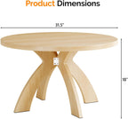 VINGLI 31.5" Round Coffee Table with Cross Legs, Wood Coffee Table, Oak | Mid Century Modern Coffee Table, Wooden Coffee Table X-legs for Living Room, Small space, Office
