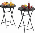 2 Pack Cocktail Table, 32 Inch Folding Table, High Top Round Tables, Black | No Assembly,Bistro Tall Folding Table for Commercial Furniture, Wedding, Banquet, Party, Indoor Outdoor Use