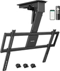 monTEK Motorized Ceiling TV Mount for 32-75 Inch TVs, Holds up to 121 lb | Lower VESA fit helps avoid ceiling contact; electric flip-down, remote/app/voice, max VESA 600x400 mm, flat/pitched ceilings